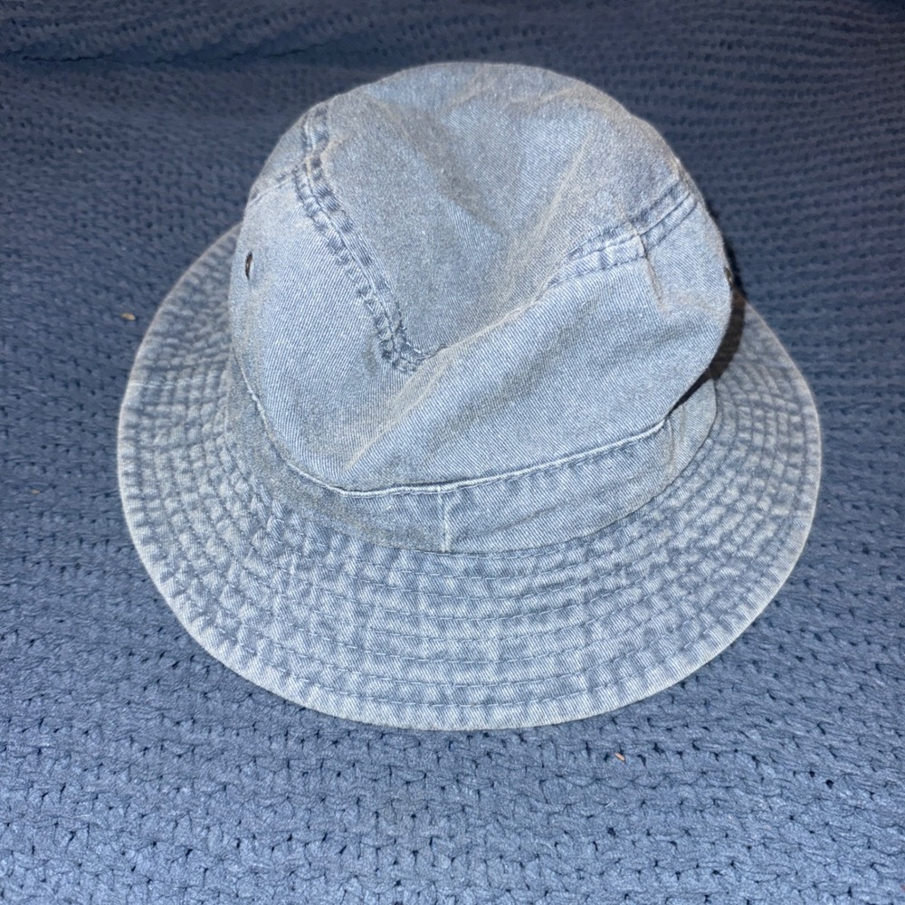 Vintage Pacific DPC Light Wash Denim Bucket Hat Blue Cotton S/M 1990s Retro